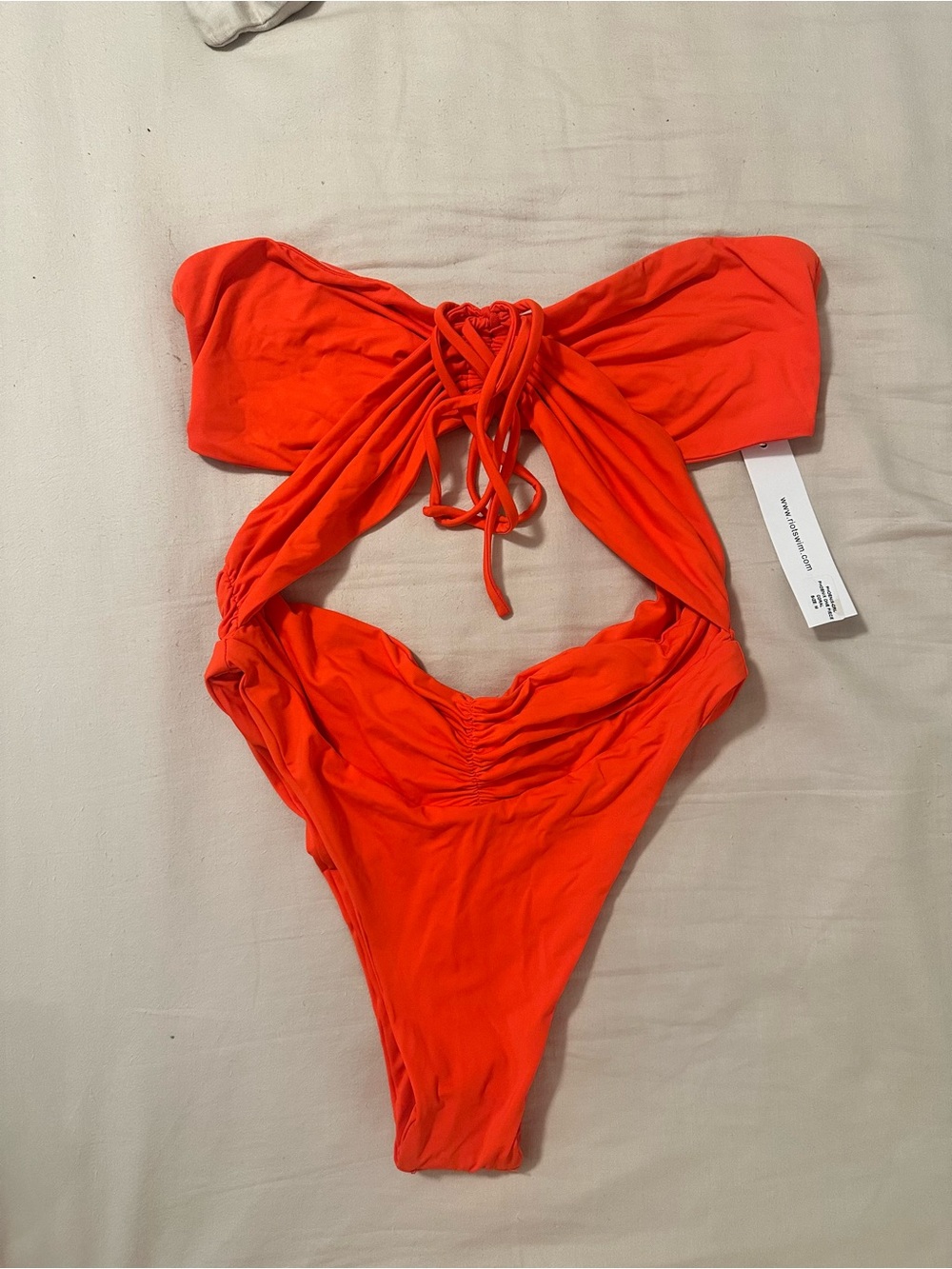 Riot Swim Women’s Phoenix One-Piece Swimsuit in Coral - SIZE MEDIUM